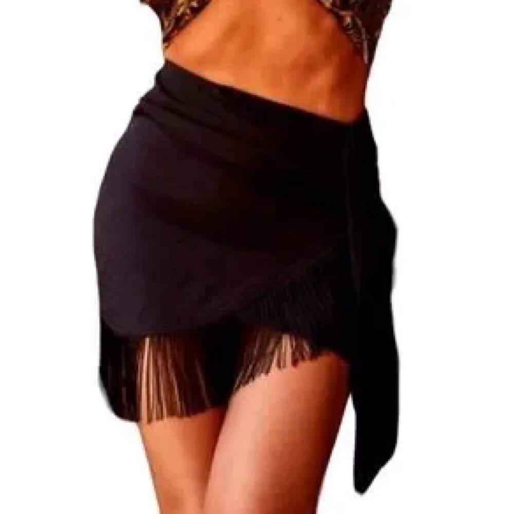 12th Tribe Rosalina Black Fringe Skirt S